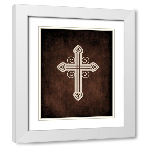 Cross Grunge II White Modern Wood Framed Art Print with Double Matting by Robinson, Tamara