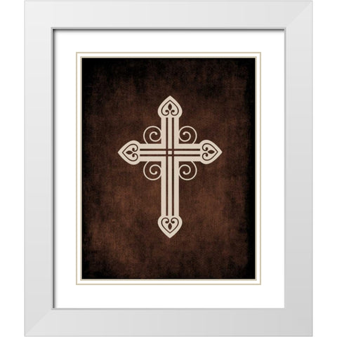 Cross Grunge II White Modern Wood Framed Art Print with Double Matting by Robinson, Tamara