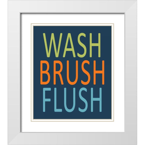 Fish Wash Brush Flush White Modern Wood Framed Art Print with Double Matting by Robinson, Tamara