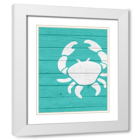 Crab White Modern Wood Framed Art Print with Double Matting by Robinson, Tamara