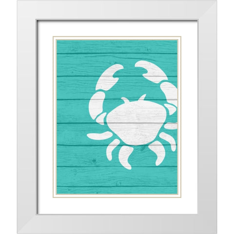 Crab White Modern Wood Framed Art Print with Double Matting by Robinson, Tamara