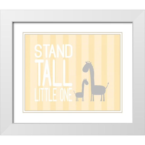 Stand Tall Little One White Modern Wood Framed Art Print with Double Matting by Robinson, Tamara