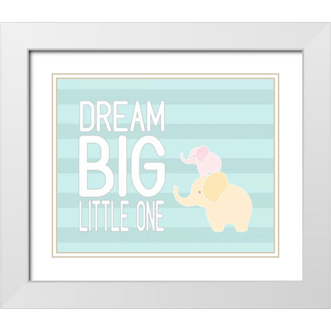 Dream Big Little One II White Modern Wood Framed Art Print with Double Matting by Robinson, Tamara