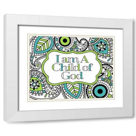 Child of God White Modern Wood Framed Art Print with Double Matting by Robinson, Tamara