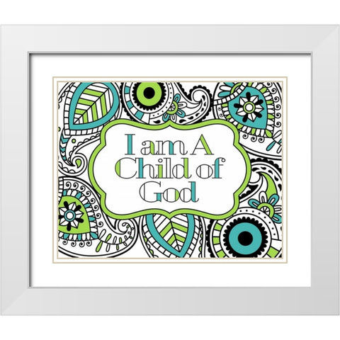 Child of God White Modern Wood Framed Art Print with Double Matting by Robinson, Tamara