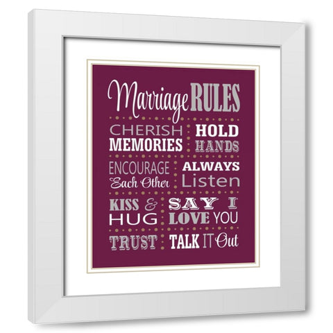 Marriage Rules White Modern Wood Framed Art Print with Double Matting by Robinson, Tamara