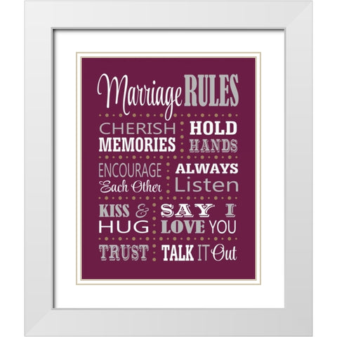 Marriage Rules White Modern Wood Framed Art Print with Double Matting by Robinson, Tamara