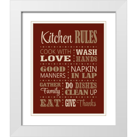 Kitchen Rules White Modern Wood Framed Art Print with Double Matting by Robinson, Tamara
