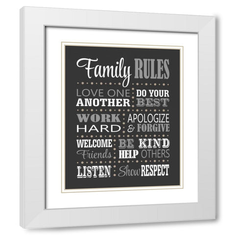 Family Rules II White Modern Wood Framed Art Print with Double Matting by Robinson, Tamara