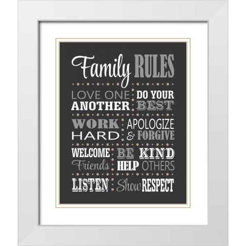 Family Rules II White Modern Wood Framed Art Print with Double Matting by Robinson, Tamara