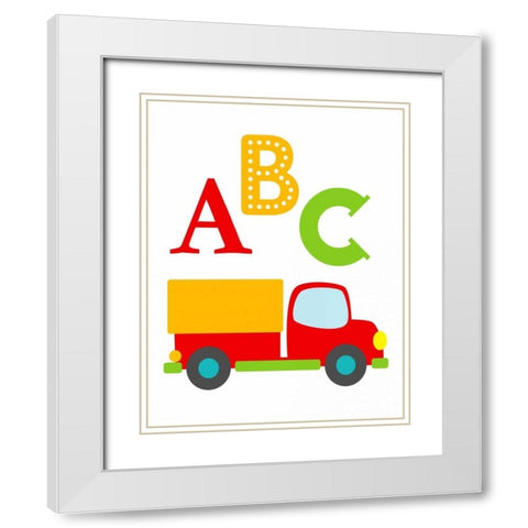 Transportation ABC White Modern Wood Framed Art Print with Double Matting by Robinson, Tamara