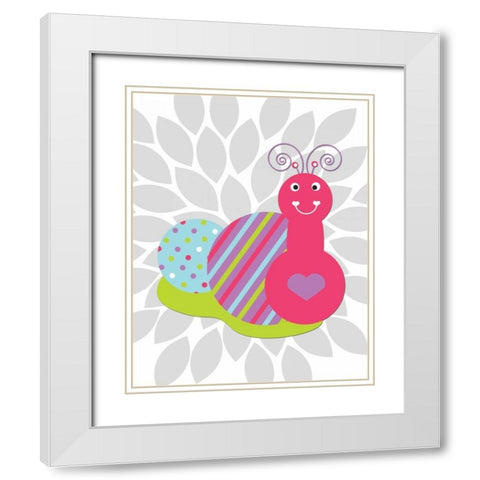 Lovebug Flower VI White Modern Wood Framed Art Print with Double Matting by Robinson, Tamara