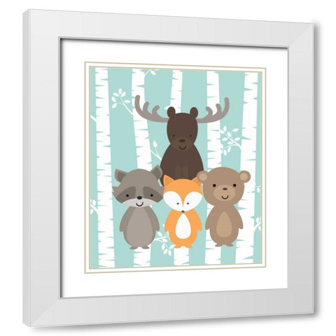 Woodland White Modern Wood Framed Art Print with Double Matting by Robinson, Tamara