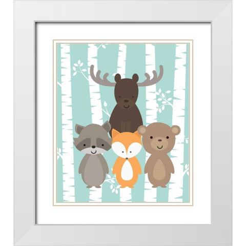 Woodland White Modern Wood Framed Art Print with Double Matting by Robinson, Tamara