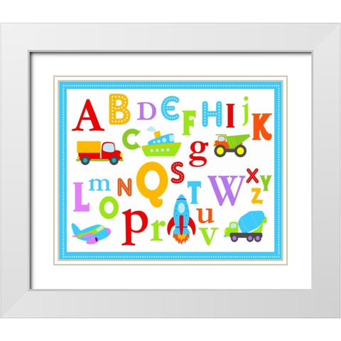 Transportation ABCs White Modern Wood Framed Art Print with Double Matting by Robinson, Tamara