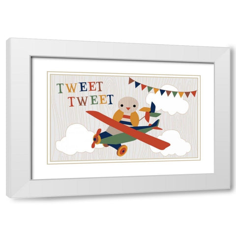Toy Box Airplane White Modern Wood Framed Art Print with Double Matting by Robinson, Tamara