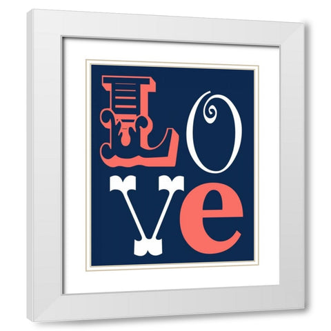 Love White Modern Wood Framed Art Print with Double Matting by Robinson, Tamara