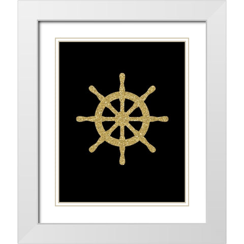 Glitter Wheel White Modern Wood Framed Art Print with Double Matting by Robinson, Tamara