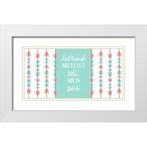 Fierce Tribal Arrow White Modern Wood Framed Art Print with Double Matting by Robinson, Tamara