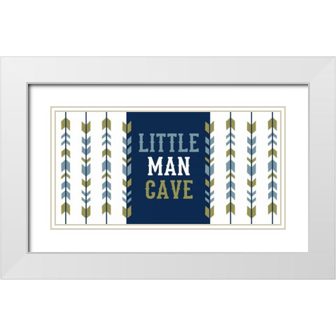 Little Man Cave Arrows White Modern Wood Framed Art Print with Double Matting by Robinson, Tamara