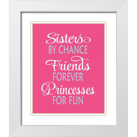 Sisters Quote White Modern Wood Framed Art Print with Double Matting by Robinson, Tamara