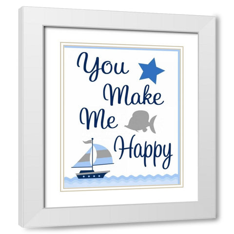 Nautical Sunshine III White Modern Wood Framed Art Print with Double Matting by Robinson, Tamara