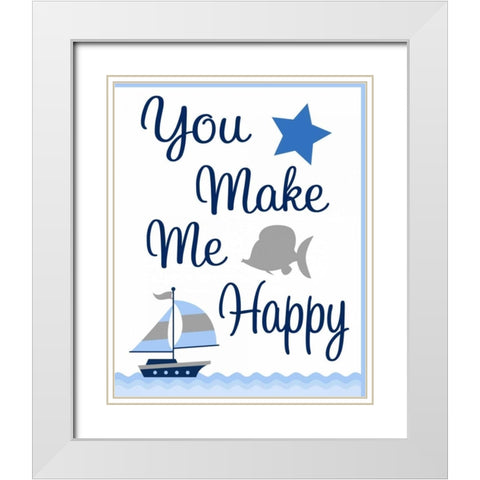 Nautical Sunshine III White Modern Wood Framed Art Print with Double Matting by Robinson, Tamara