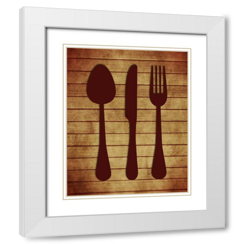 Kitchen Utensils II White Modern Wood Framed Art Print with Double Matting by Robinson, Tamara