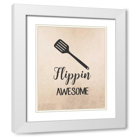 Flippin Awesome White Modern Wood Framed Art Print with Double Matting by Robinson, Tamara