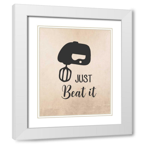 Just Beat It White Modern Wood Framed Art Print with Double Matting by Robinson, Tamara
