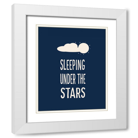 Sleeping Under the Stars White Modern Wood Framed Art Print with Double Matting by Robinson, Tamara