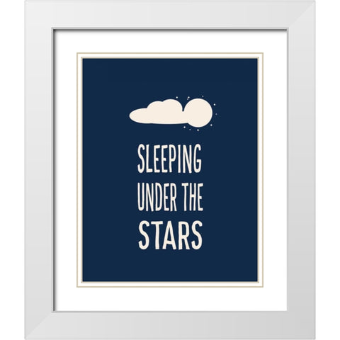 Sleeping Under the Stars White Modern Wood Framed Art Print with Double Matting by Robinson, Tamara
