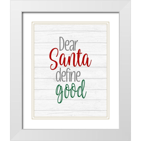 Deer Santaâ€¦ White Modern Wood Framed Art Print with Double Matting by Robinson, Tamara