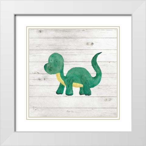 Water Color Dino VI White Modern Wood Framed Art Print with Double Matting by Robinson, Tamara