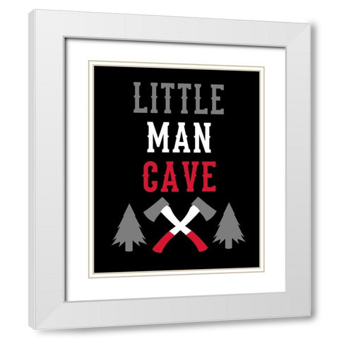 Little Man Cave Lumberjack White Modern Wood Framed Art Print with Double Matting by Robinson, Tamara