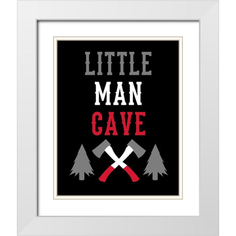 Little Man Cave Lumberjack White Modern Wood Framed Art Print with Double Matting by Robinson, Tamara