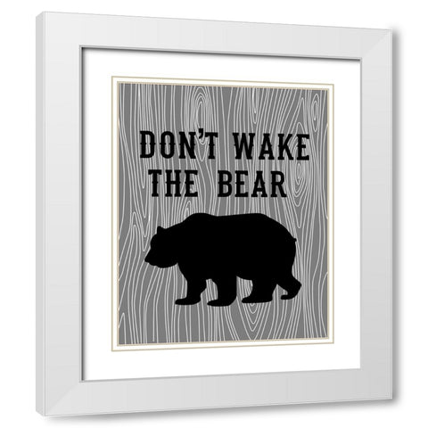 Dont Wake the Bear White Modern Wood Framed Art Print with Double Matting by Robinson, Tamara