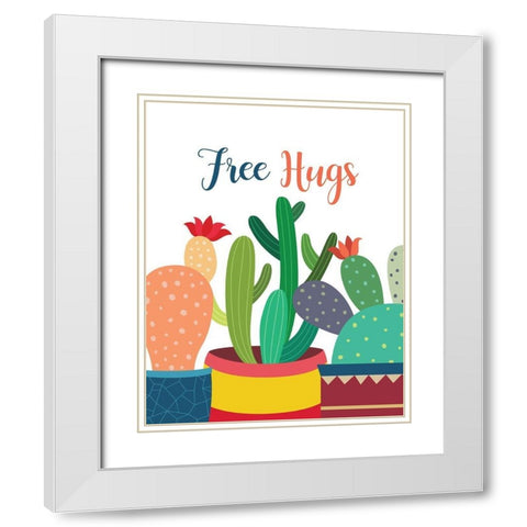 Free Hugs White Modern Wood Framed Art Print with Double Matting by Robinson, Tamara