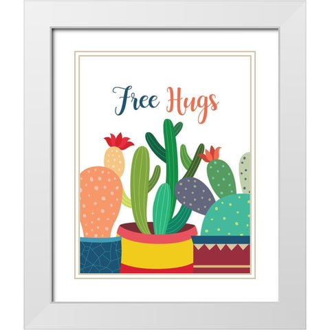 Free Hugs White Modern Wood Framed Art Print with Double Matting by Robinson, Tamara