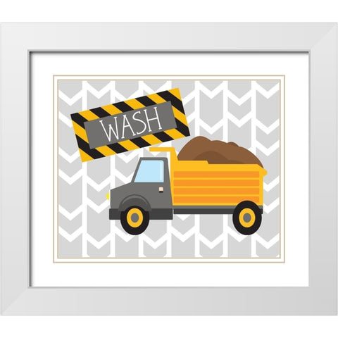Construction Wash White Modern Wood Framed Art Print with Double Matting by Robinson, Tamara