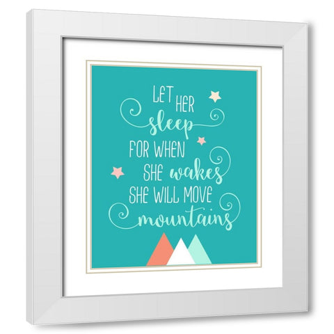 Let Her Sleep White Modern Wood Framed Art Print with Double Matting by Robinson, Tamara