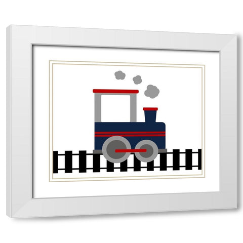 Train Tracks White Modern Wood Framed Art Print with Double Matting by Robinson, Tamara