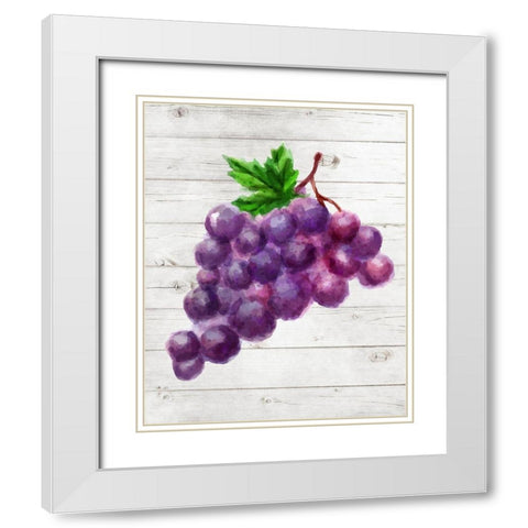 Grapes White Modern Wood Framed Art Print with Double Matting by Robinson, Tamara