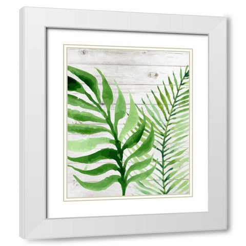 Banana Leaf II White Modern Wood Framed Art Print with Double Matting by Robinson, Tamara