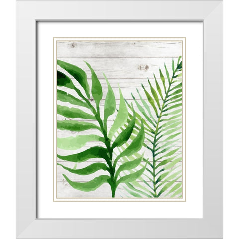 Banana Leaf II White Modern Wood Framed Art Print with Double Matting by Robinson, Tamara