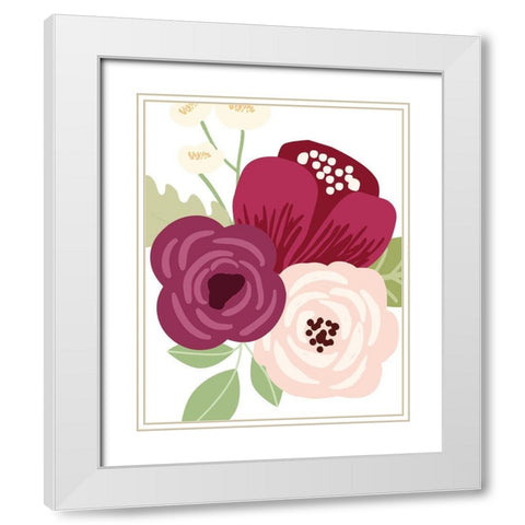 Floral Bouquet I White Modern Wood Framed Art Print with Double Matting by Robinson, Tamara