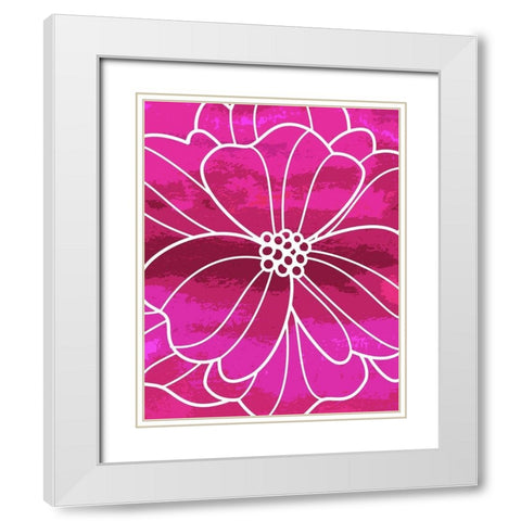 Flower Outline I White Modern Wood Framed Art Print with Double Matting by Robinson, Tamara