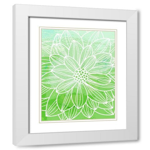 Flower Outline III White Modern Wood Framed Art Print with Double Matting by Robinson, Tamara