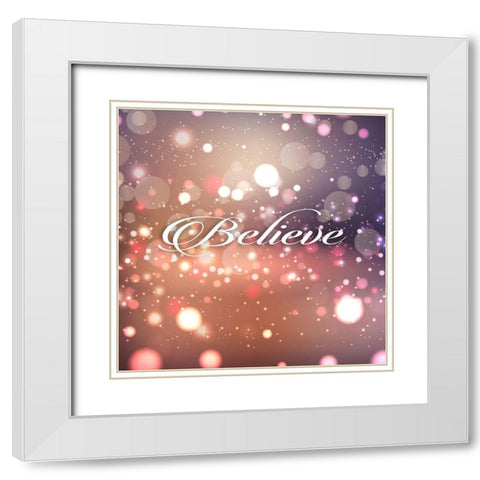 Believe White Modern Wood Framed Art Print with Double Matting by Robinson, Tamara