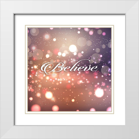 Believe White Modern Wood Framed Art Print with Double Matting by Robinson, Tamara